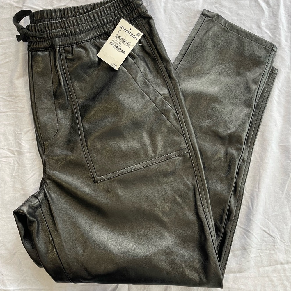 Faux Leather Joggers NWT